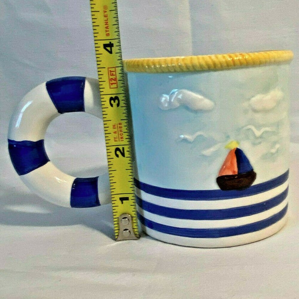 Vintage NAUTICAL Signed Youngs 1996 Life Preserver Handle SAILBOAT Beach Anchor - Picture 4 of 6